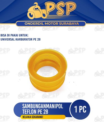 Sambungan Manipol Teflon PE 28 - Karet Intake Manifold Manipul Teplon Universal Karburator PE 28