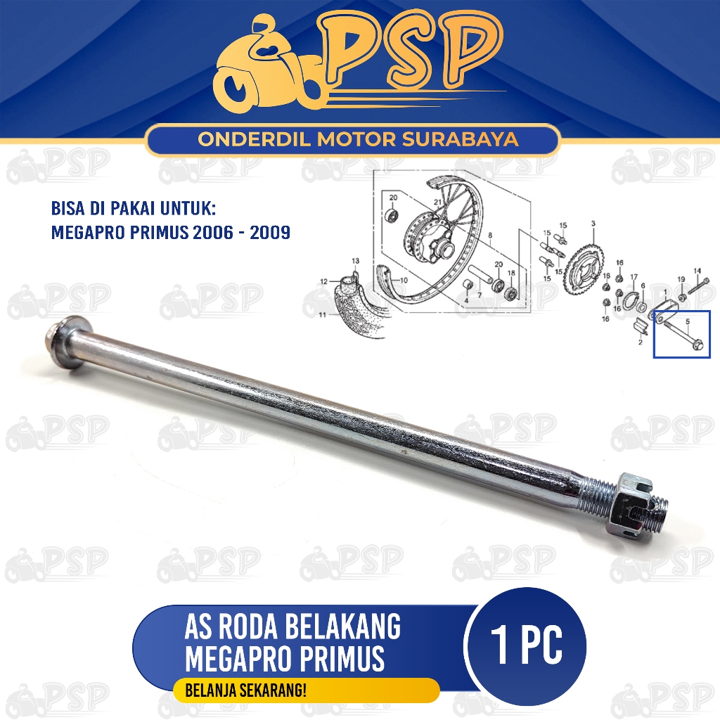 Mega Primus As Roda Belakang Megapro Primus – As Tromol Fork Forek Belakang + Honda ...