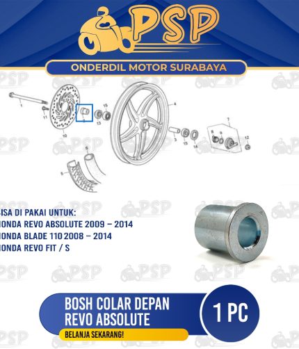 Bosh Colar Depan Revo Absolute - Bos Roda Luar Tromol Depan Kanan Honda Revo Blade 110 Revo Fit