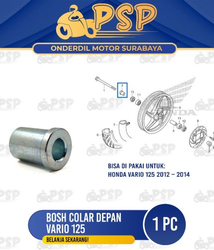 Bosh Colar Depan Vario 125 -  Bos Roda Luar Tromol Depan Kanan Honda Beat Deluxe Genio Scoopy Stylis