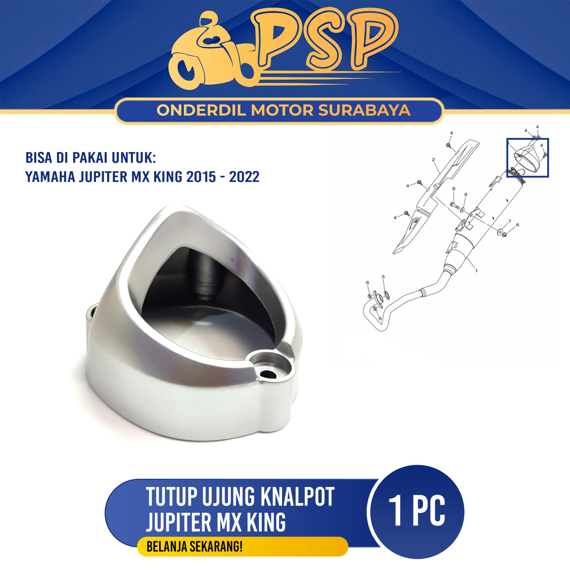 TUTUP UJUNG KNALPOT JUPITER MX KING (1)