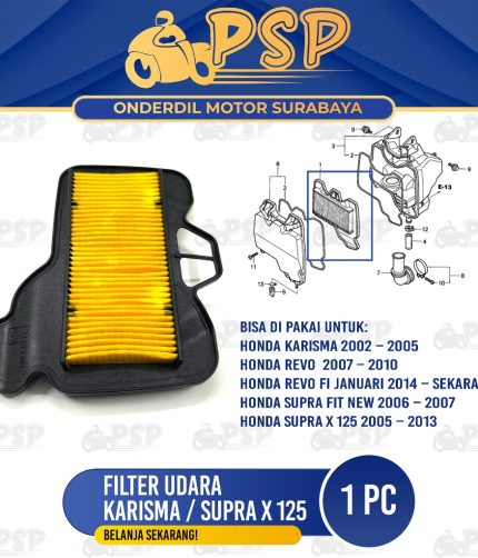 Filter Udara Supra X 125 / Karisma - Saringan Hawa Udara Screen Cleaner Kirana Revo FI Supra Fit