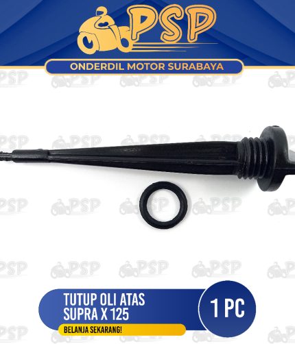 Tutup Oli Atas Supra X 125 (Hitam) - Penutup Colokan Oli Oil Mesin + Seal Sil Oring O Ring Revo