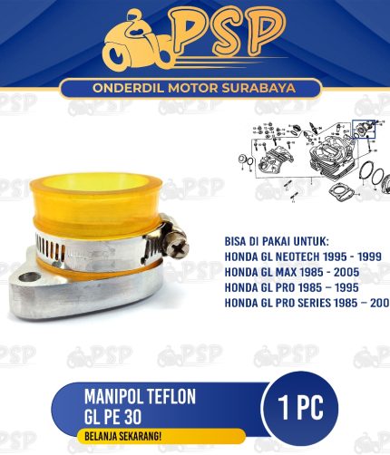 Manipol Teflon GL PE 30 - Manifold Teplon Intake Karbu PE 28 PNP Honda GL Series GL Max GL Neotech