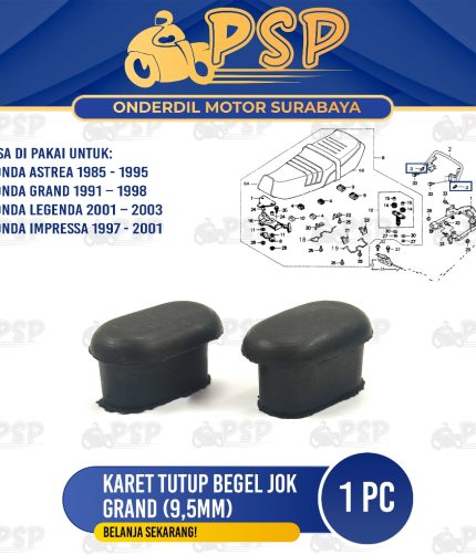 Karet Tutup Begel Jok Grand 9,5mm (Set Isi 2) - Penutup Ujung Samping Behel Astrea Impressa Legenda