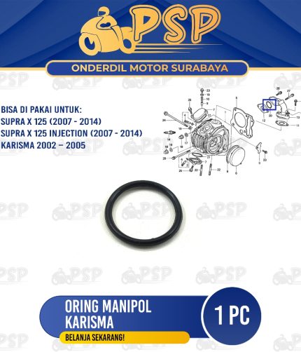 Oring Manipol Karisma (Harga 1 PCS) - O Ring Karet Seal Sil Siel Intake Intek Honda Supra X 125