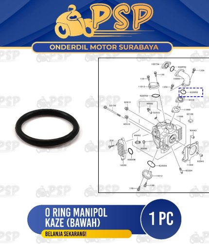 Oring Manipol Kaze Bawah (Harga 1 PC) - O Ring Karet Seal Sil Siel Manipul Manifold  Kawasaki Kaze R