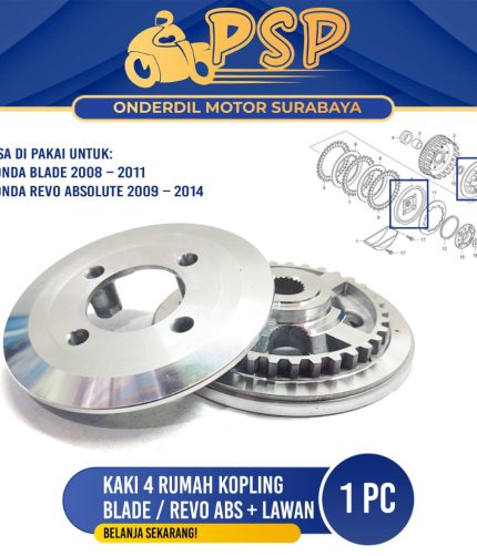 Kaki 4 + Lawan Rumah Kampas Kopling Blade - Dudukan Bosh Clutch Honda Blade KWW Revo Absolute KWB