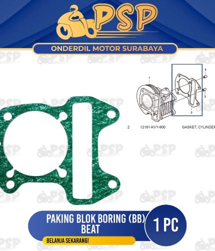 Paking Blok Boring Bawah Beat Karbu - Packing Peking Gasket Cylinder Silinder Block Seher Seker
