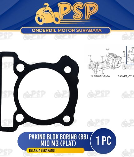 Paking Blok Boring Bawah Mio M3 (Bahan Plat) - Packing Peking Gasket Cylinder Silinder Block Seher