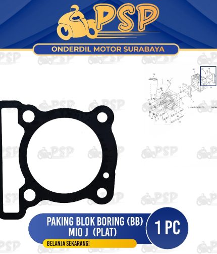 Paking Blok Boring Bawah Mio J (Bahan Plat) - Packing Peking Gasket Cylinder Silinder Block Seher
