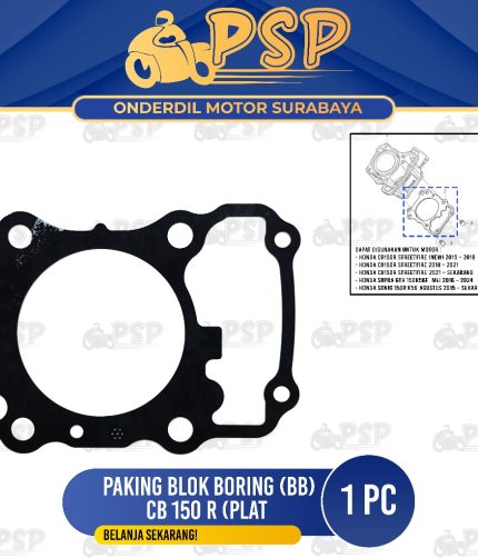 Paking Blok Boring Bawah CB 150R (Plat) - Packing Perpak Gasket Seher CB 150 Street Sonic Supra GTR