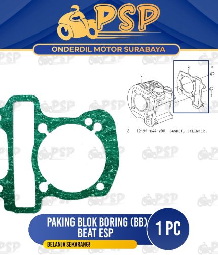 Paking Blok Boring Bawah Beat Fi eSP - Packing Peking Gasket Cylinder Silinder Block Seher Seker