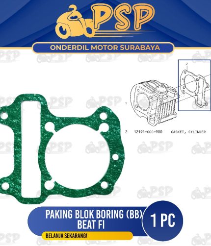 Paking Blok Boring Bawah Beat Fi - Packing Peking Gasket Cylinder Silinder Block Seher Seker Buring
