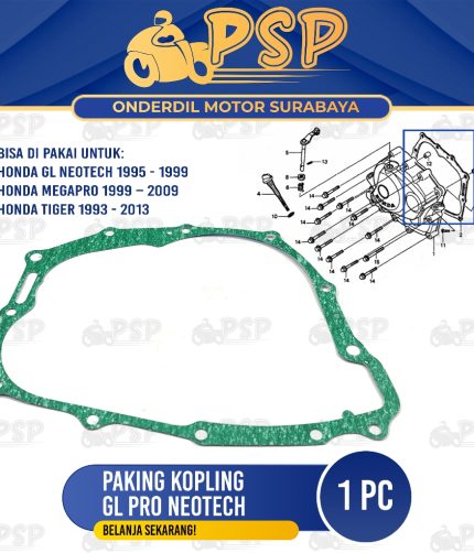 Paking Kopling GL Pro Neotech - Packing Gasket Perpak Kopleng Crankcase Kanan Megapro Primus Tiger